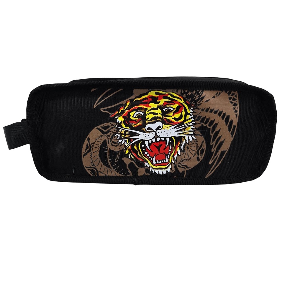 Ed Hardy Dopp Kit Tiger Snake Black Toiletry Bag Travel Organizer New